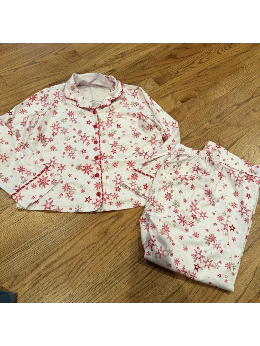 American Girl White Red Pajama Set Medium 10/12